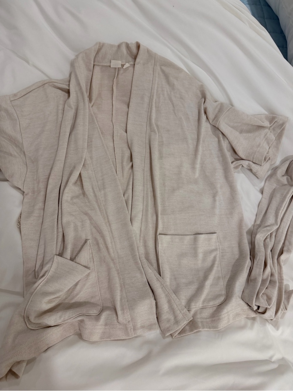 GAP Light Beige Open-Front Knit Cardigan